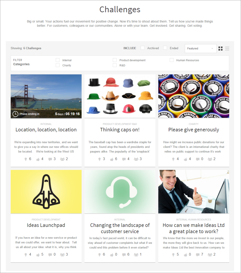 screenshot of Medallia Ideas